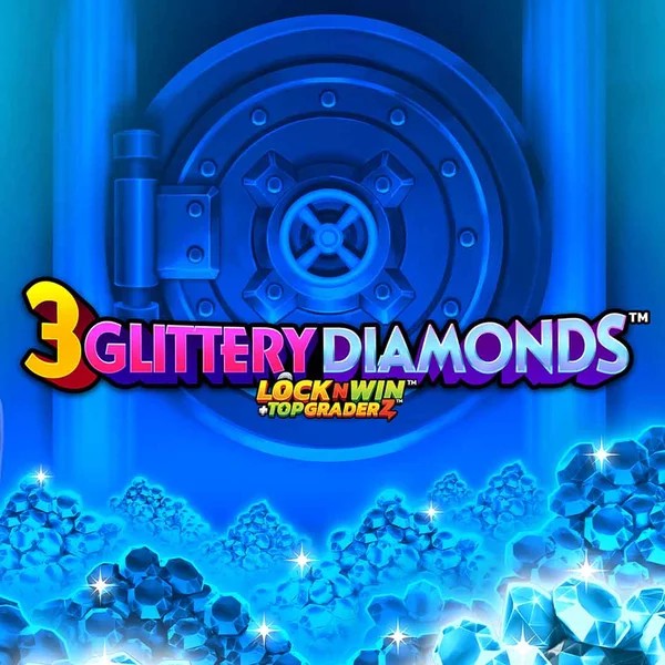 Slots logo of 3 Glittery Diamonds from PearFiction Studios at Slotoro Casino