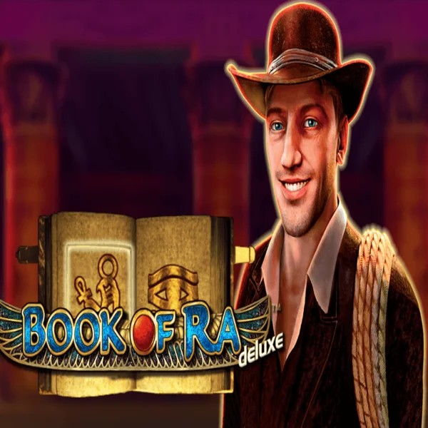 Book of Ra Deluxe logo by Novomatic at Slotoro Casino