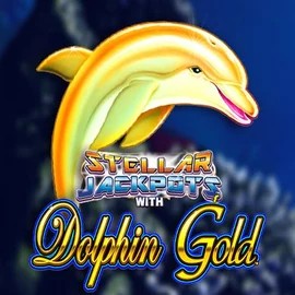 Dolphin Gold with Stellar Jackpots slot logo by Lightning Box Game at Slotoro Casino